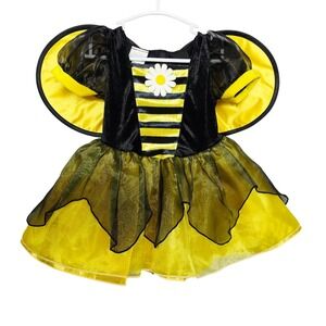 Koala Kids Costume Dress Kids 9/12M Yellow Bumble Bee Wings Daisy Velvet